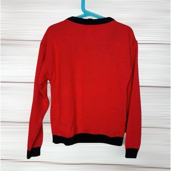 Vintage Kid’s Jet Set Red Sweater with Scottish Terrier Dogs Medium 10-12 - Picture 8 of 11